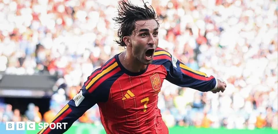 Spanish player celebrating a goal during match