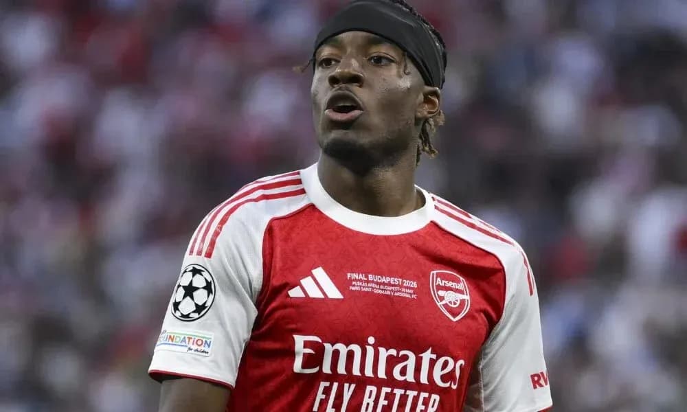 Arsenal player in red jersey during match