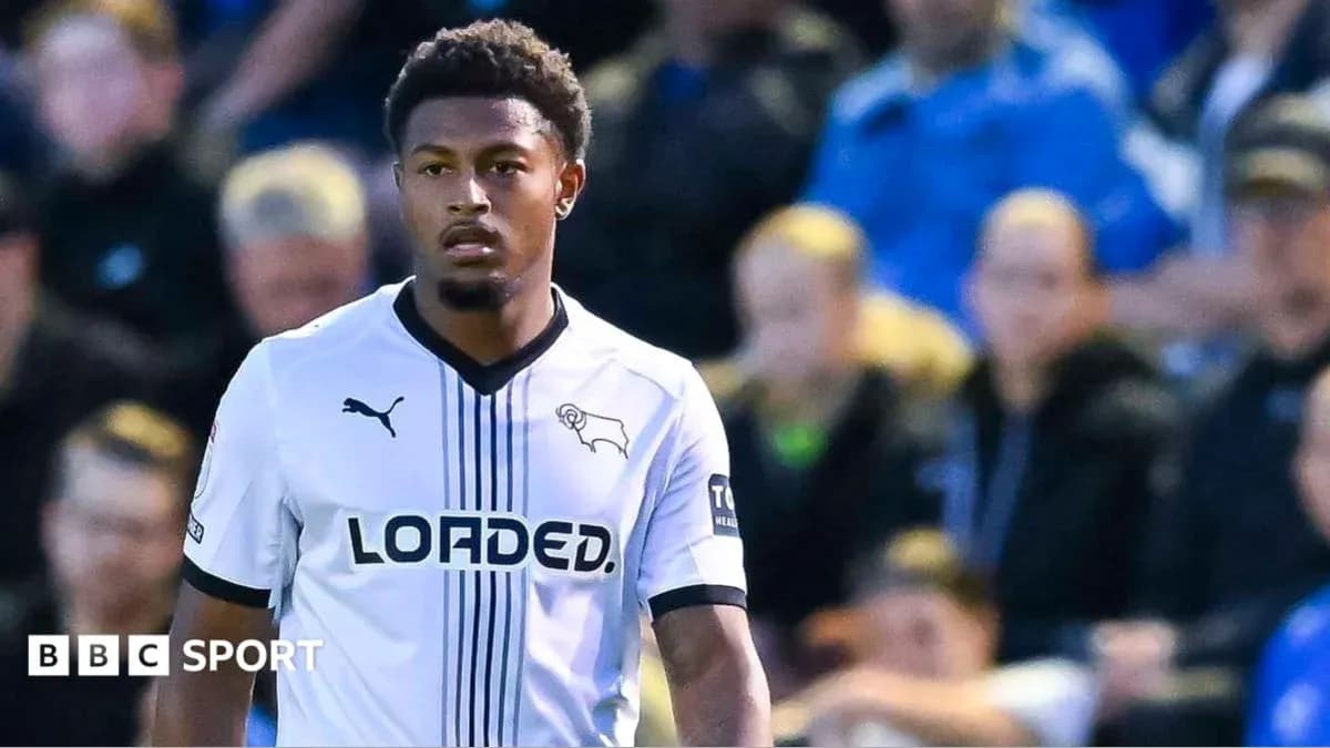 Player in Derby County jersey during match