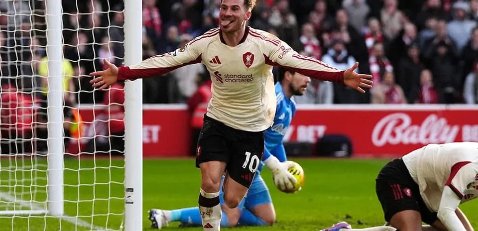 Liverpool player celebrating a goal during match