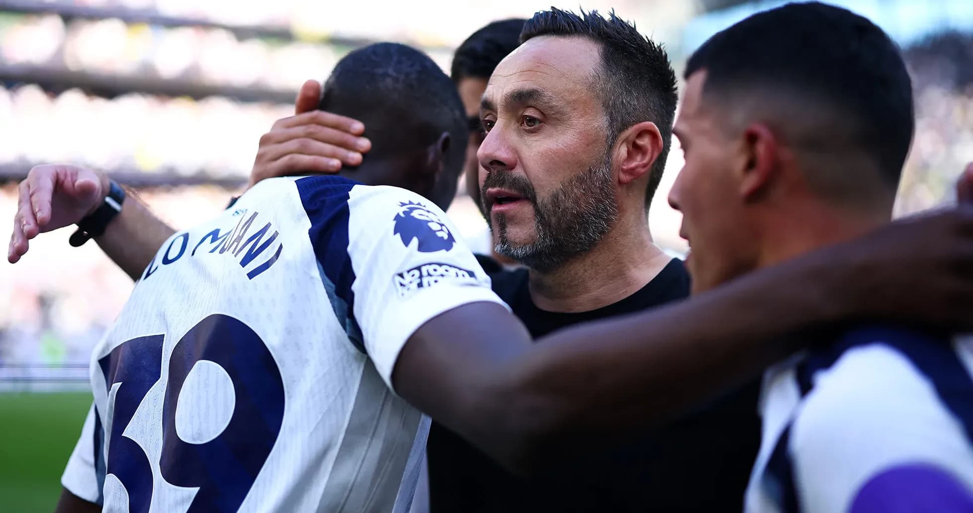 Tottenham players celebrating after match victory