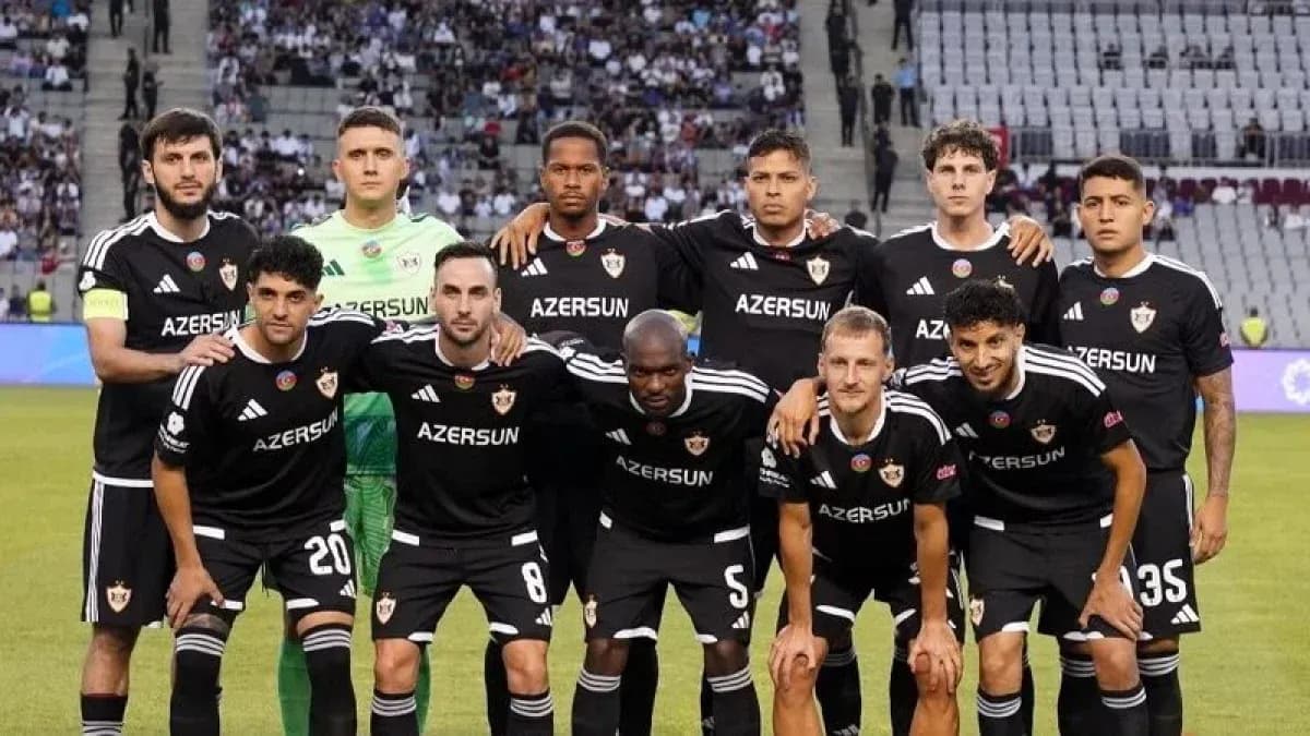 Qarabag FC team photo before UEFA match