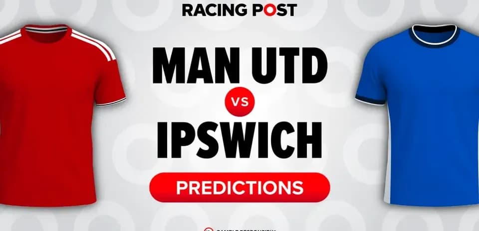 Red and blue jerseys representing Man Utd and Ipswich