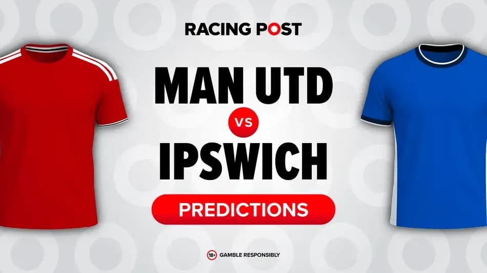 Red and blue jerseys representing Man Utd and Ipswich