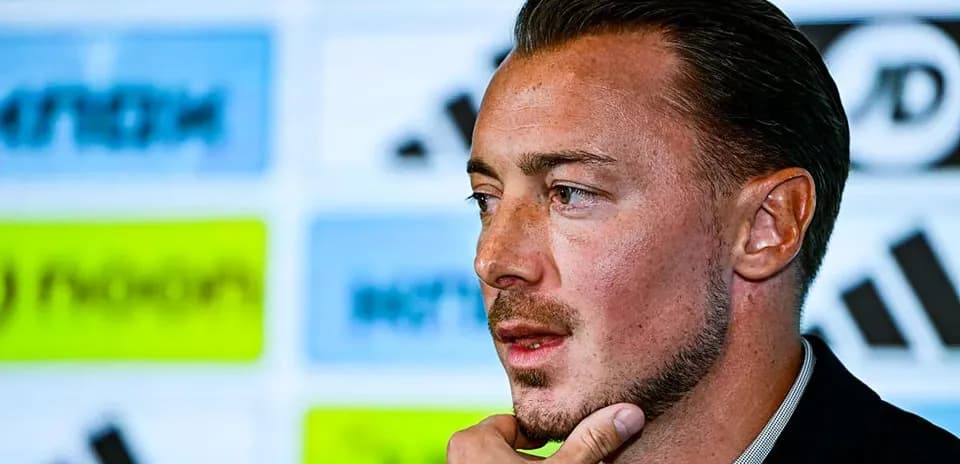 Player speaking at a press conference