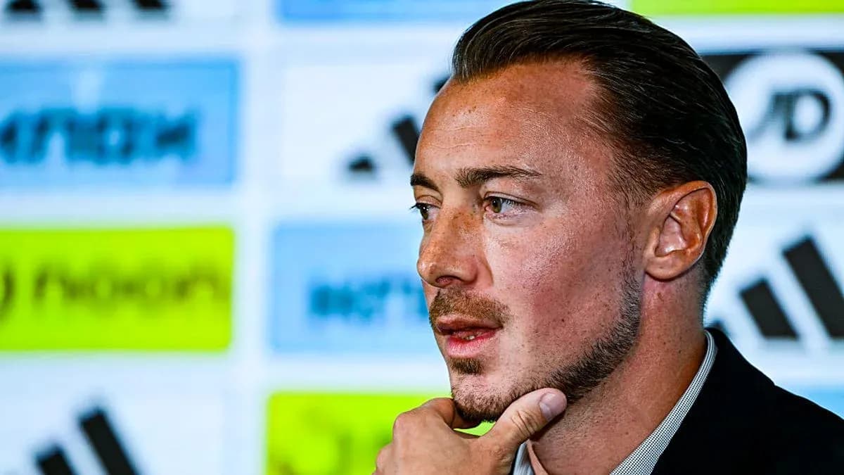 Player speaking at a press conference