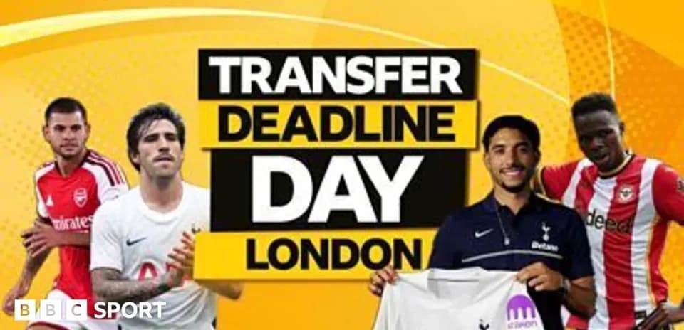 Graphic promoting Transfer Deadline Day in London