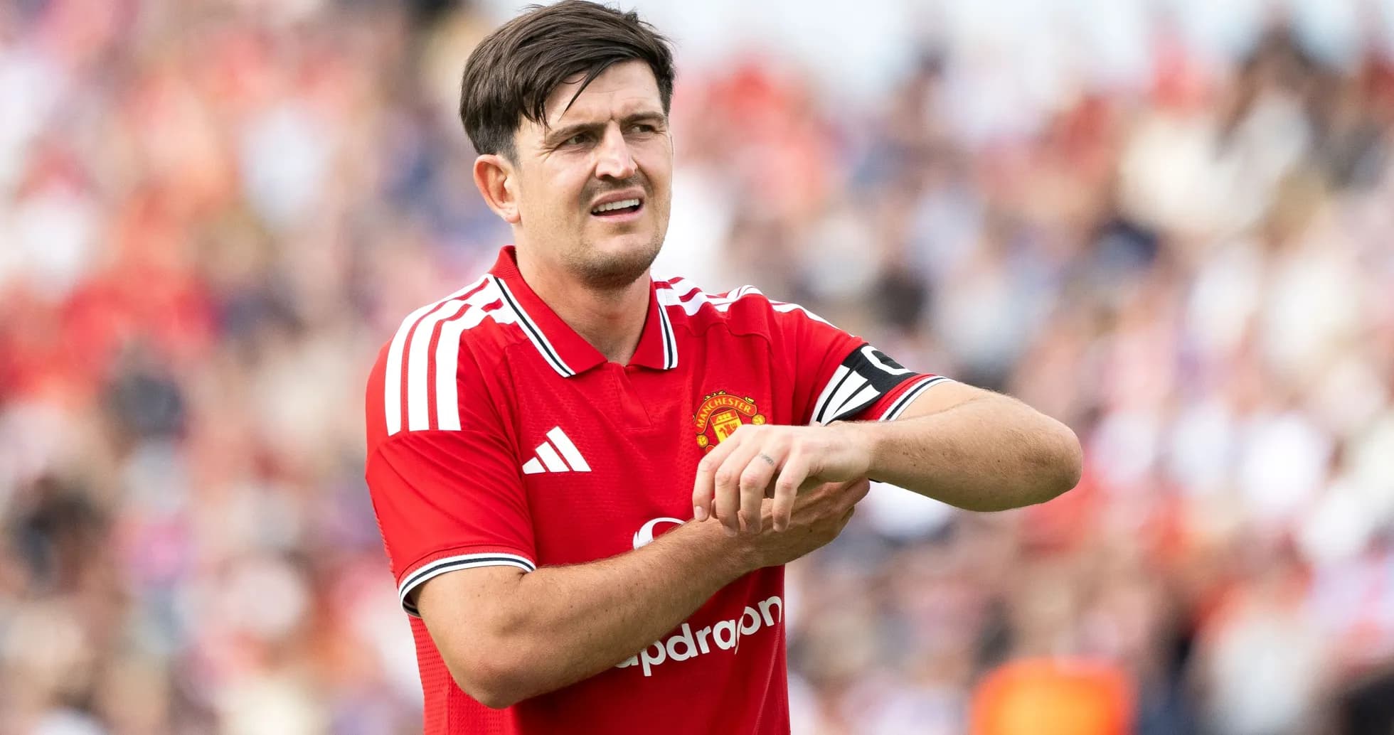 Player adjusting his wrist during match