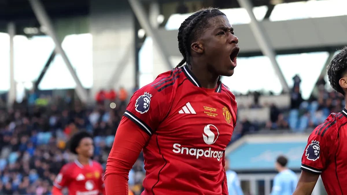 Manchester United player celebrating a goal passionately