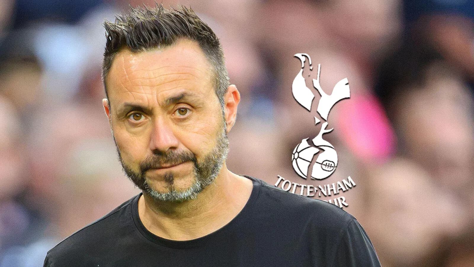 Coach standing with Tottenham Hotspur logo in background