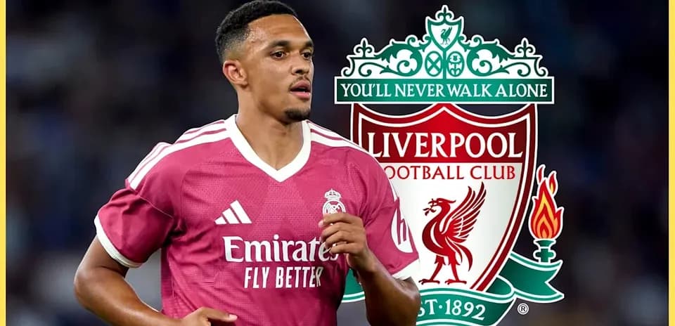 Player in pink jersey with Liverpool logo background