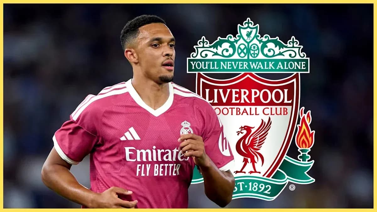 Player in pink jersey with Liverpool logo background