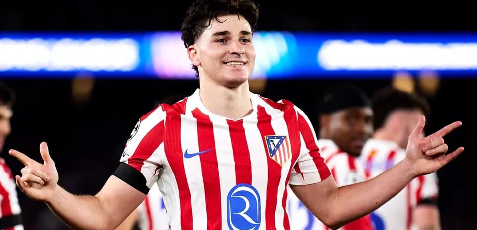 Atletico Madrid player celebrating on the pitch