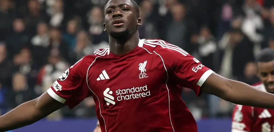 Liverpool player celebrating after scoring a goal