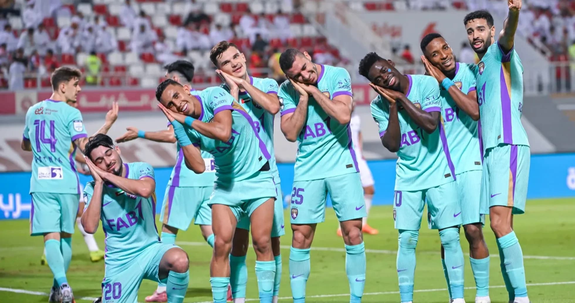 Al Ain U23 players celebrating a goal