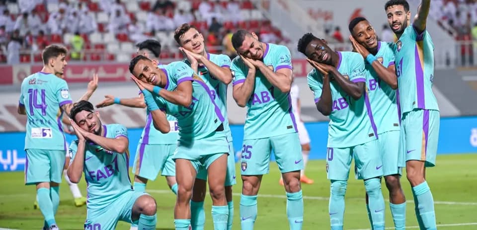 Al Ain U23 players celebrating a goal