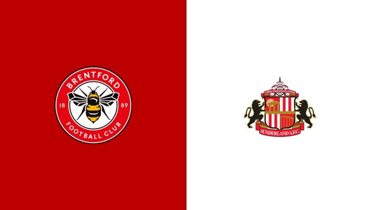 Logos of Brentford FC and Sunderland AFC side by side