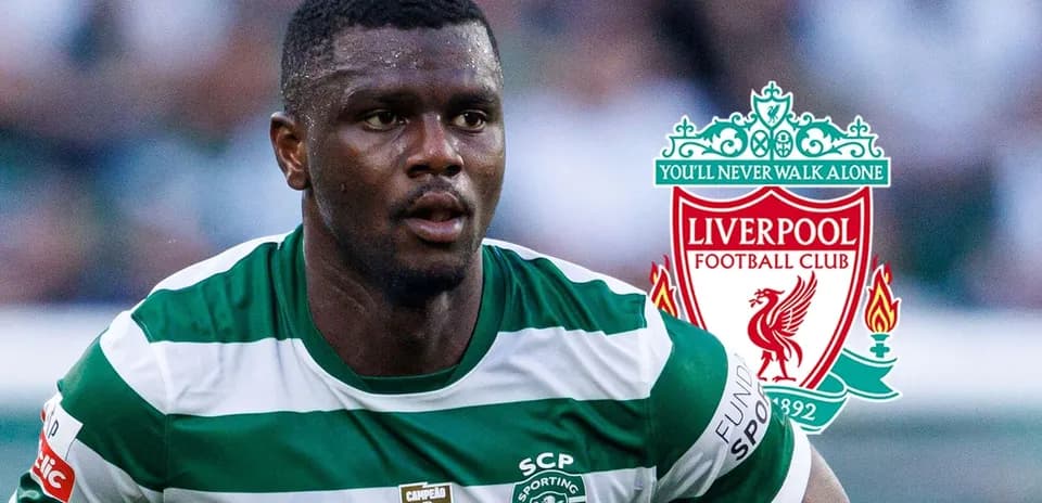 Player in Sporting CP kit with Liverpool logo