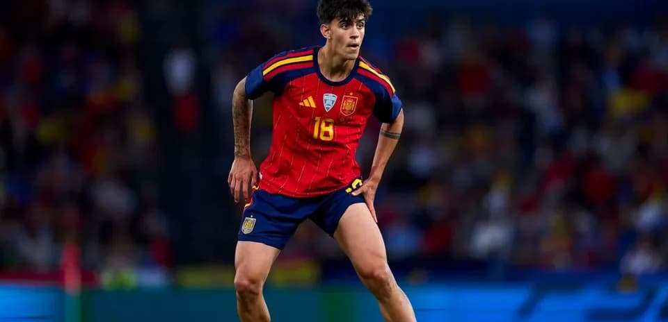 Player wearing Spain jersey during football match