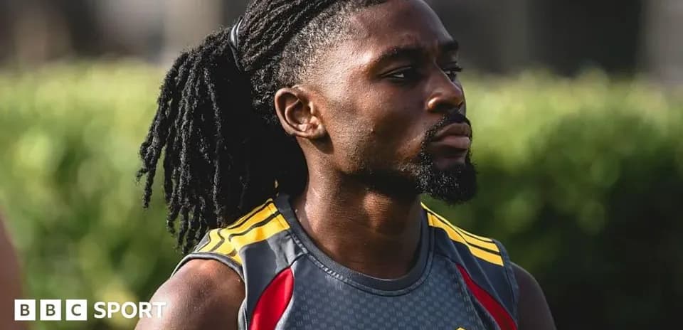 Player in training kit during warm-up session