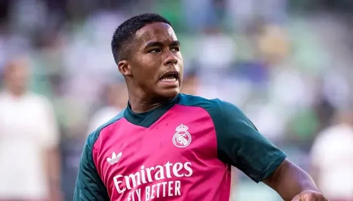 Player in Real Madrid training kit during session