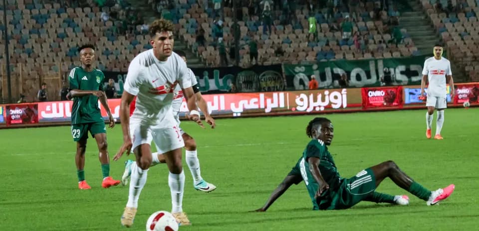 Zamalek player dribbling during CAF Champions League match