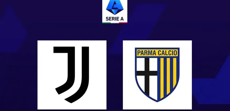 Logos of Juventus and Parma Calcio in Serie A