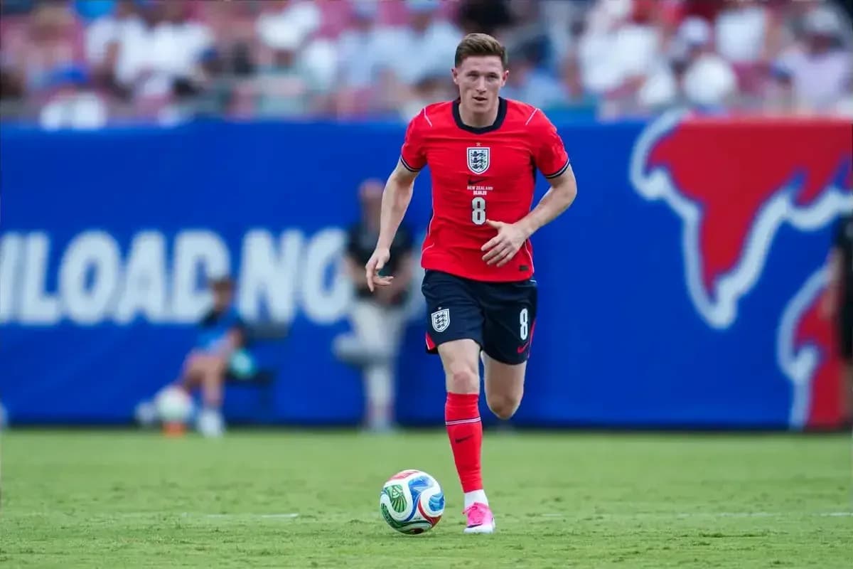Player running with the ball during a soccer match