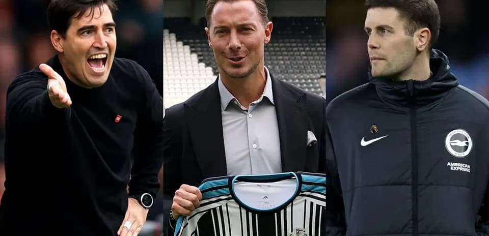 Three football managers on the sidelines during matches