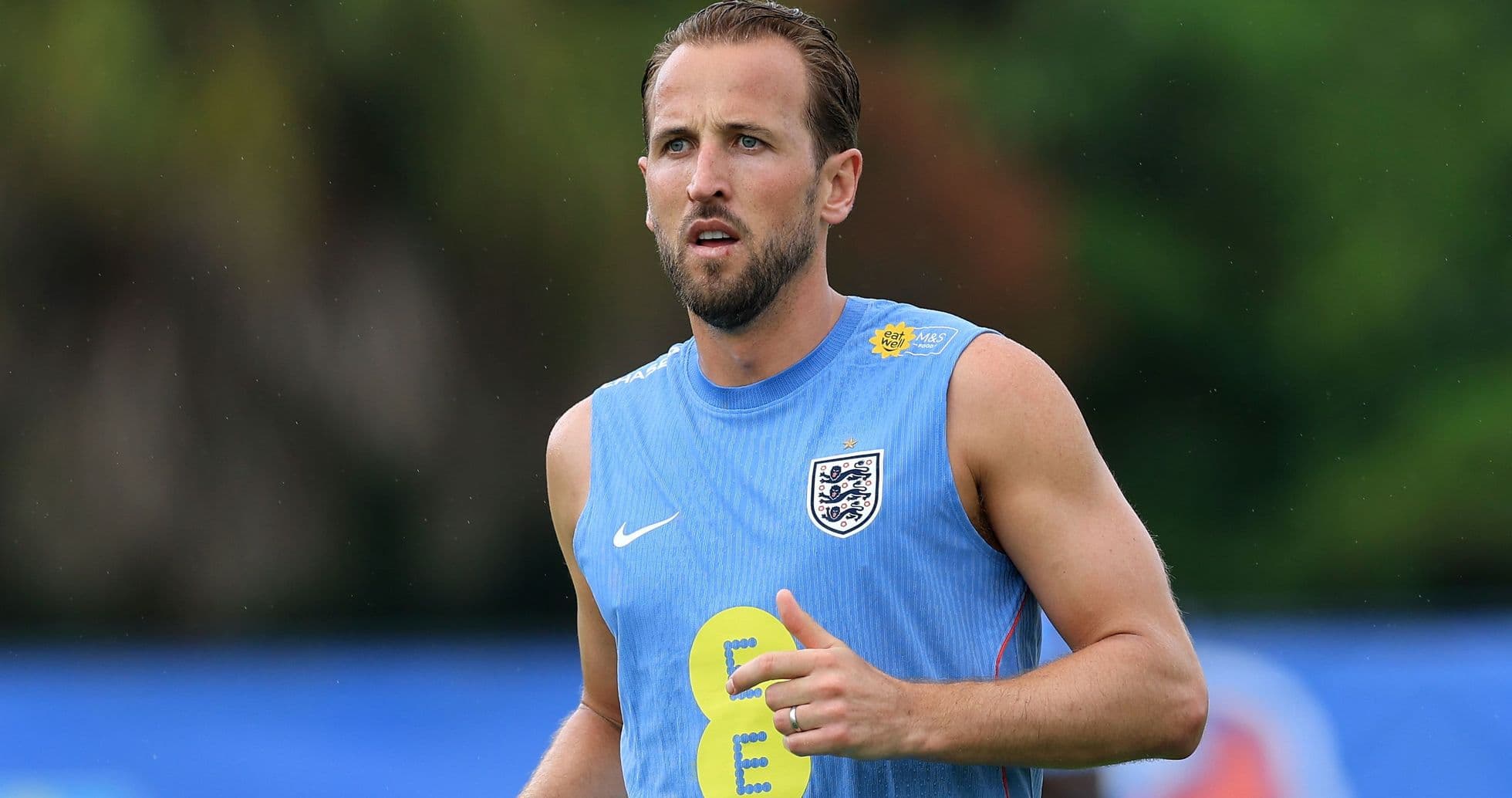 Player running during England training session