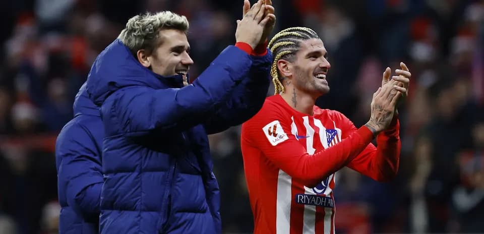 Atletico Madrid players celebrating after the match