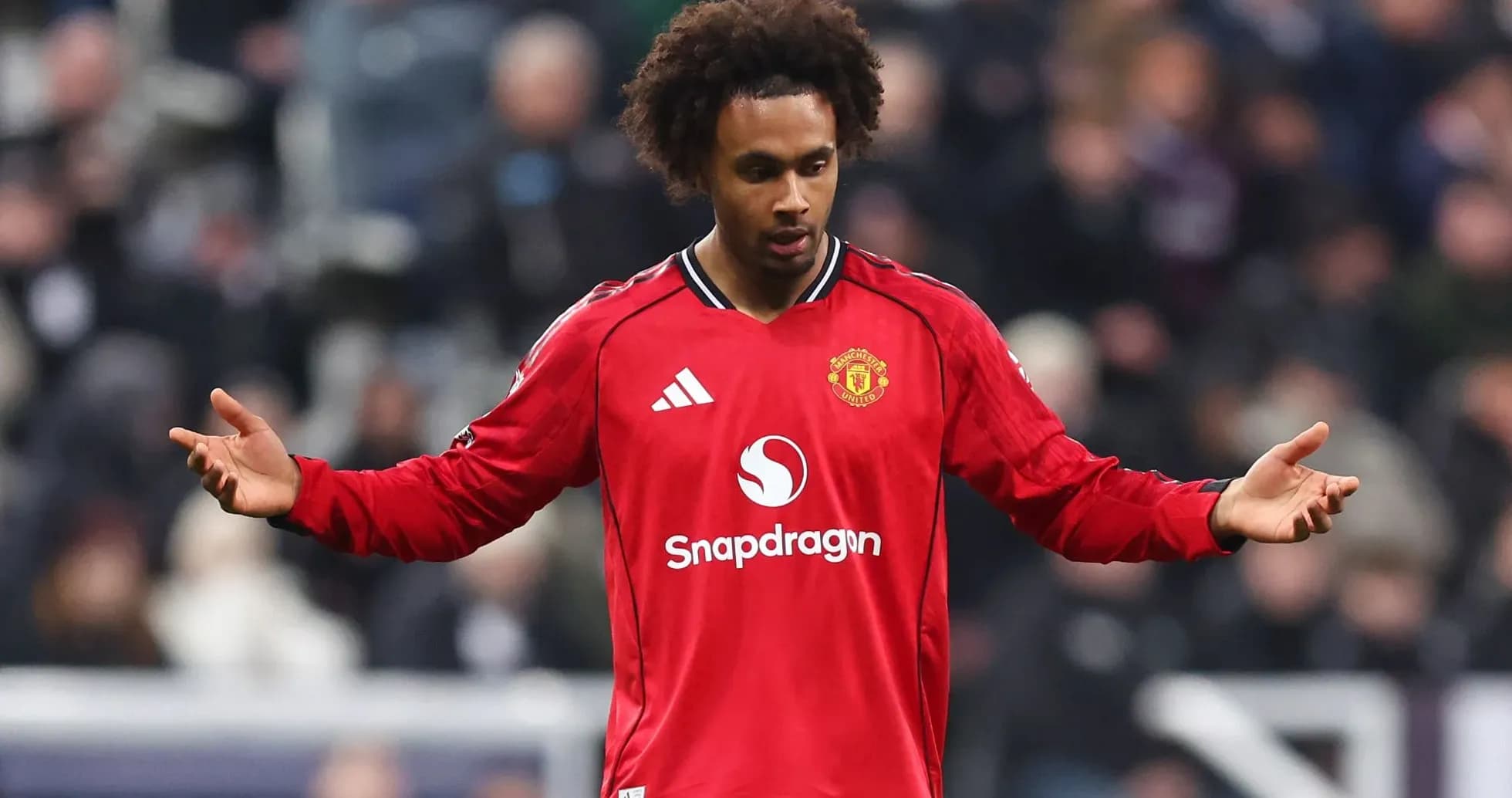 Player in red Manchester United jersey during match