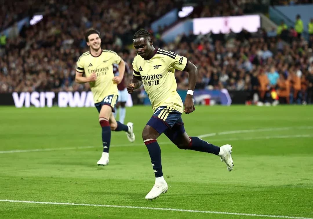 Arsenal player celebrating goal during match