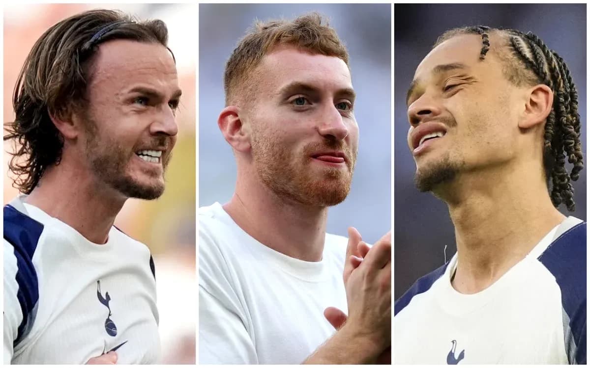 Three Tottenham players during warm-up session