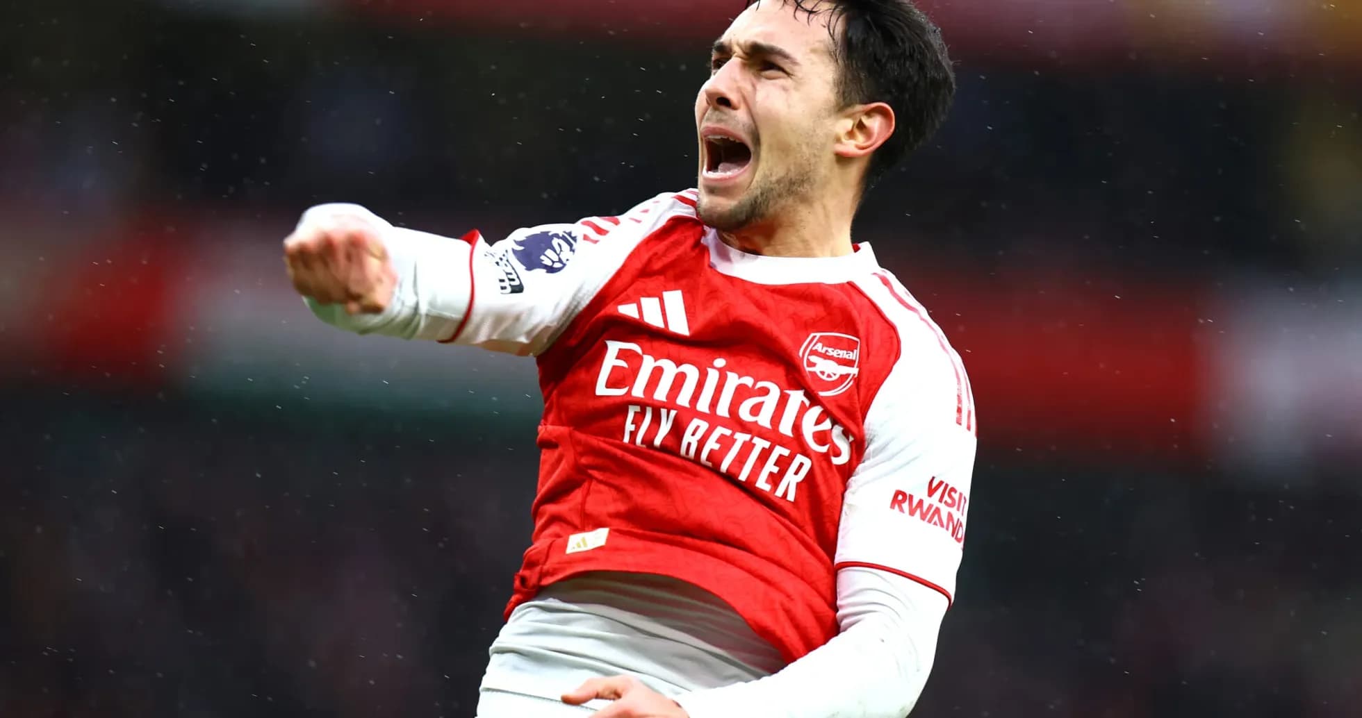 Arsenal player celebrating during Premier League match