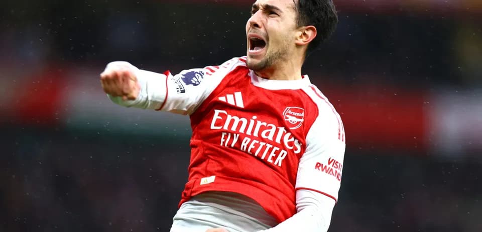 Arsenal player celebrating during Premier League match