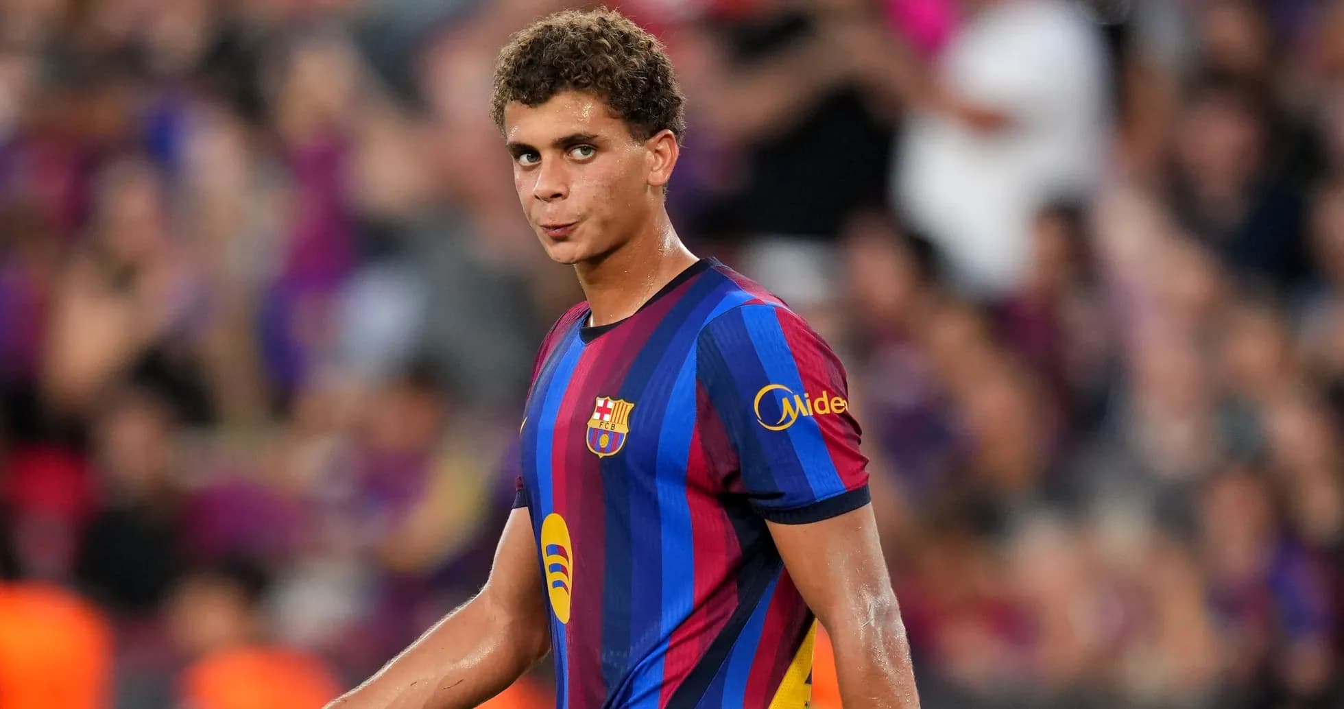 Barcelona player on the field during match