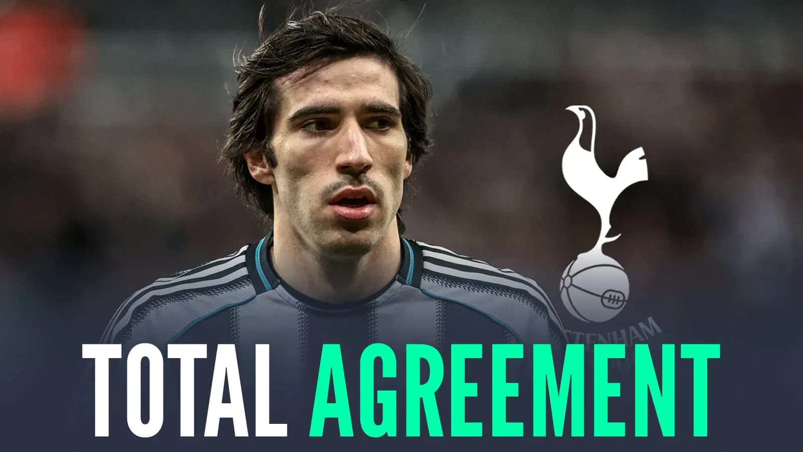Player with Tottenham Hotspur logo and text agreement