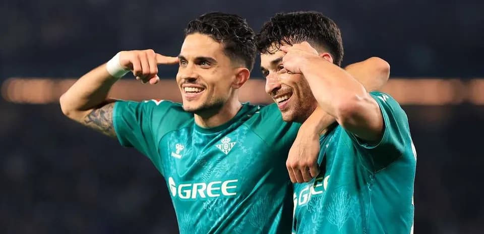 Real Betis players celebrating after a goal