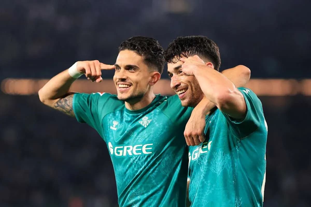 Real Betis players celebrating after a goal