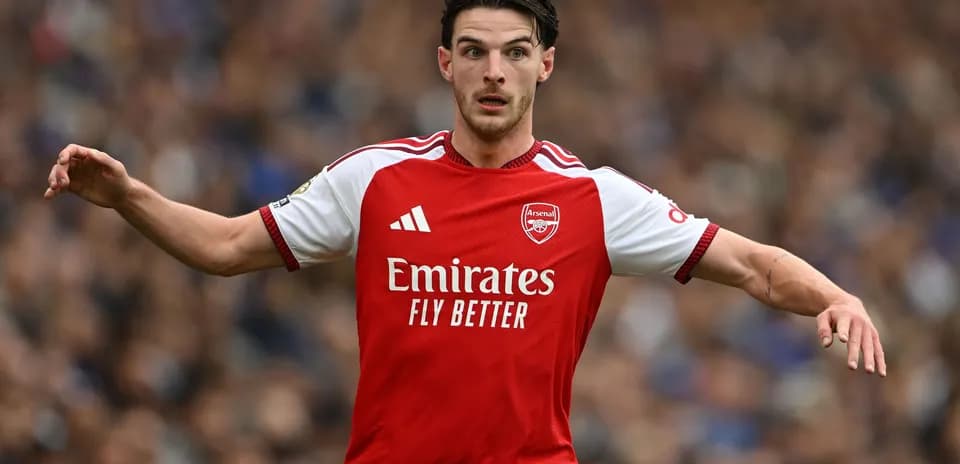 Arsenal player gesturing during a match