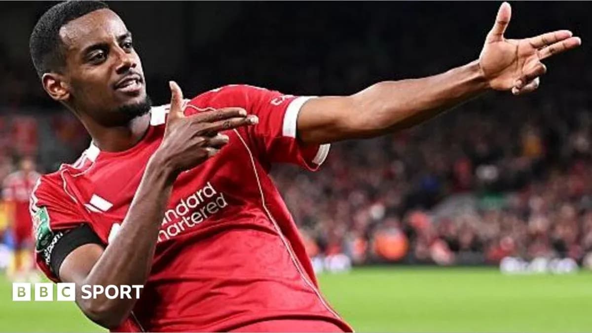 Player celebrating goal in Liverpool jersey