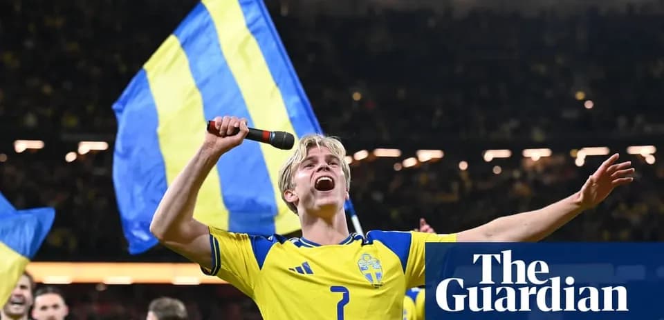 Player celebrating with flag after match victory
