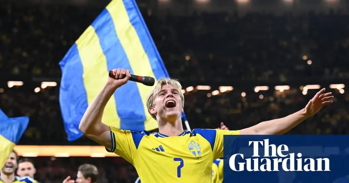 Player celebrating with flag after match victory