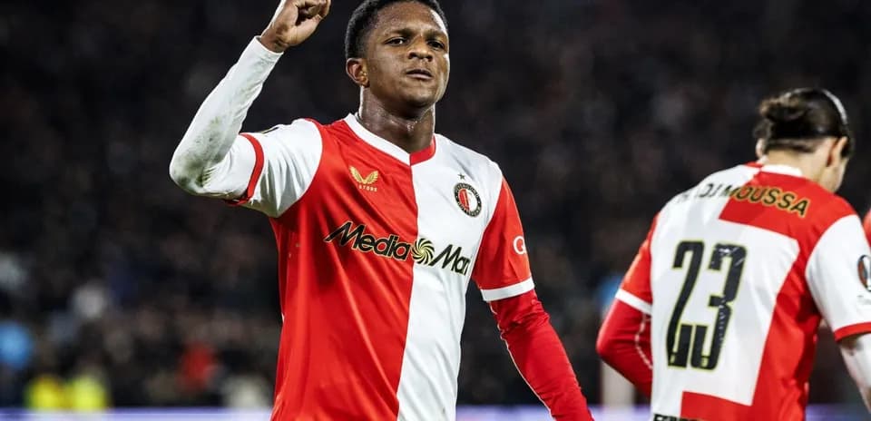 Feyenoord player celebrating during match
