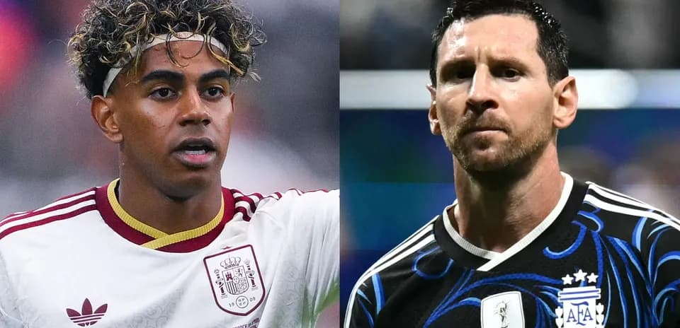 Two soccer players in national team jerseys