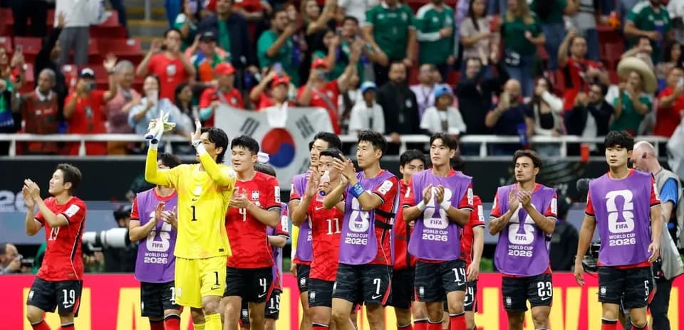 South Korea players celebrating after a match