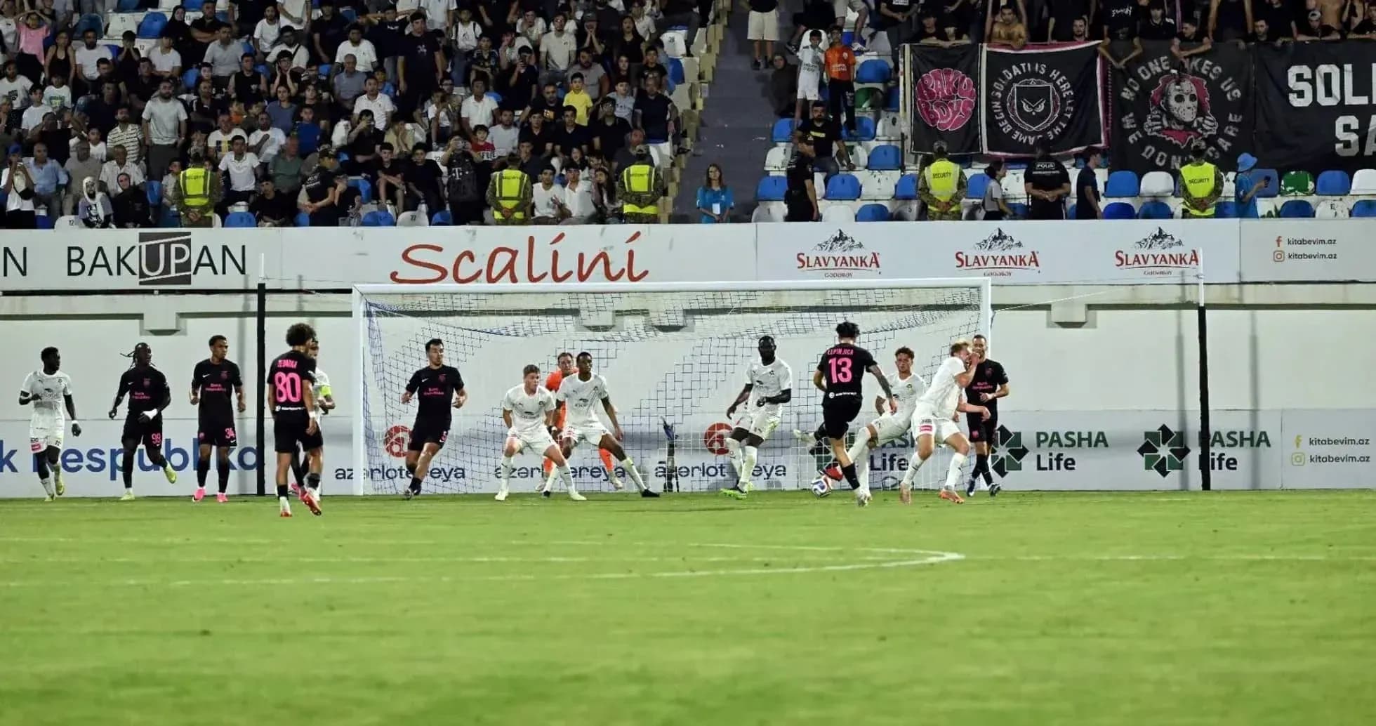 Players competing during Slovan Bratislava match