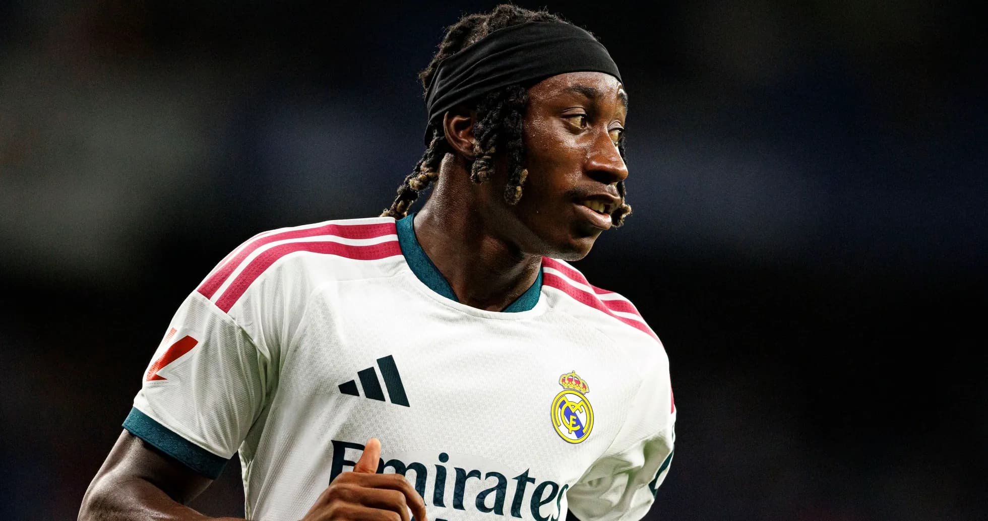 Player in Real Madrid jersey during match action