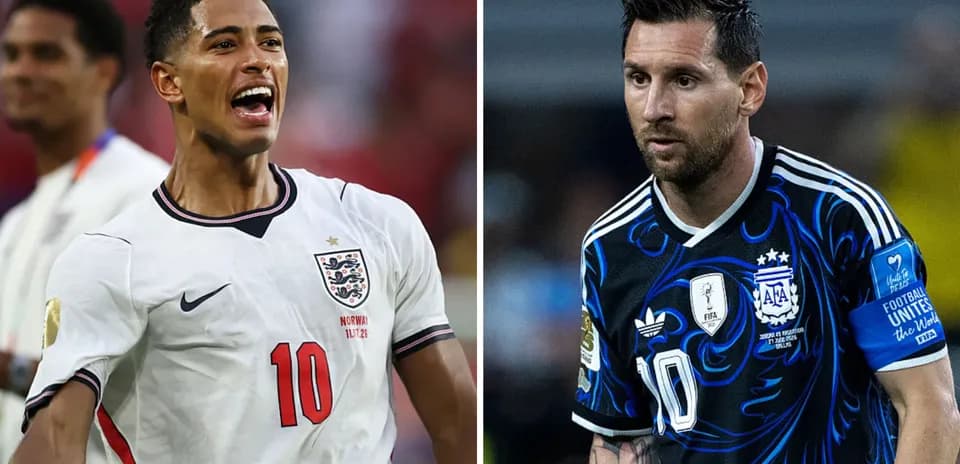 Bellingham and Messi during World Cup match